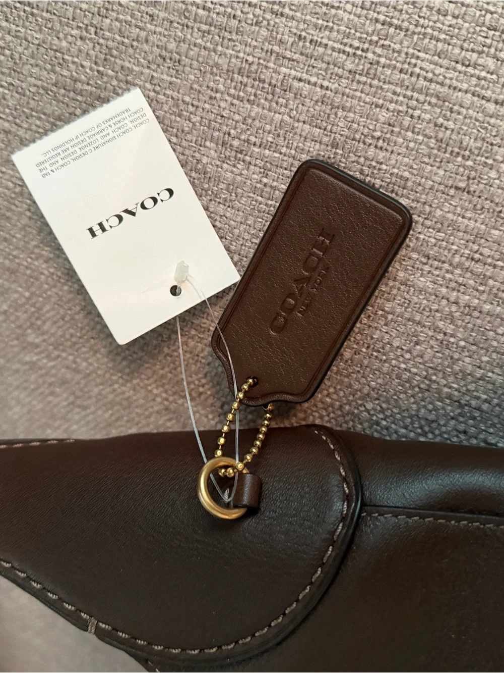 Coach Dark Brown Leather Shoulder Tote - Picture 4 of 9
